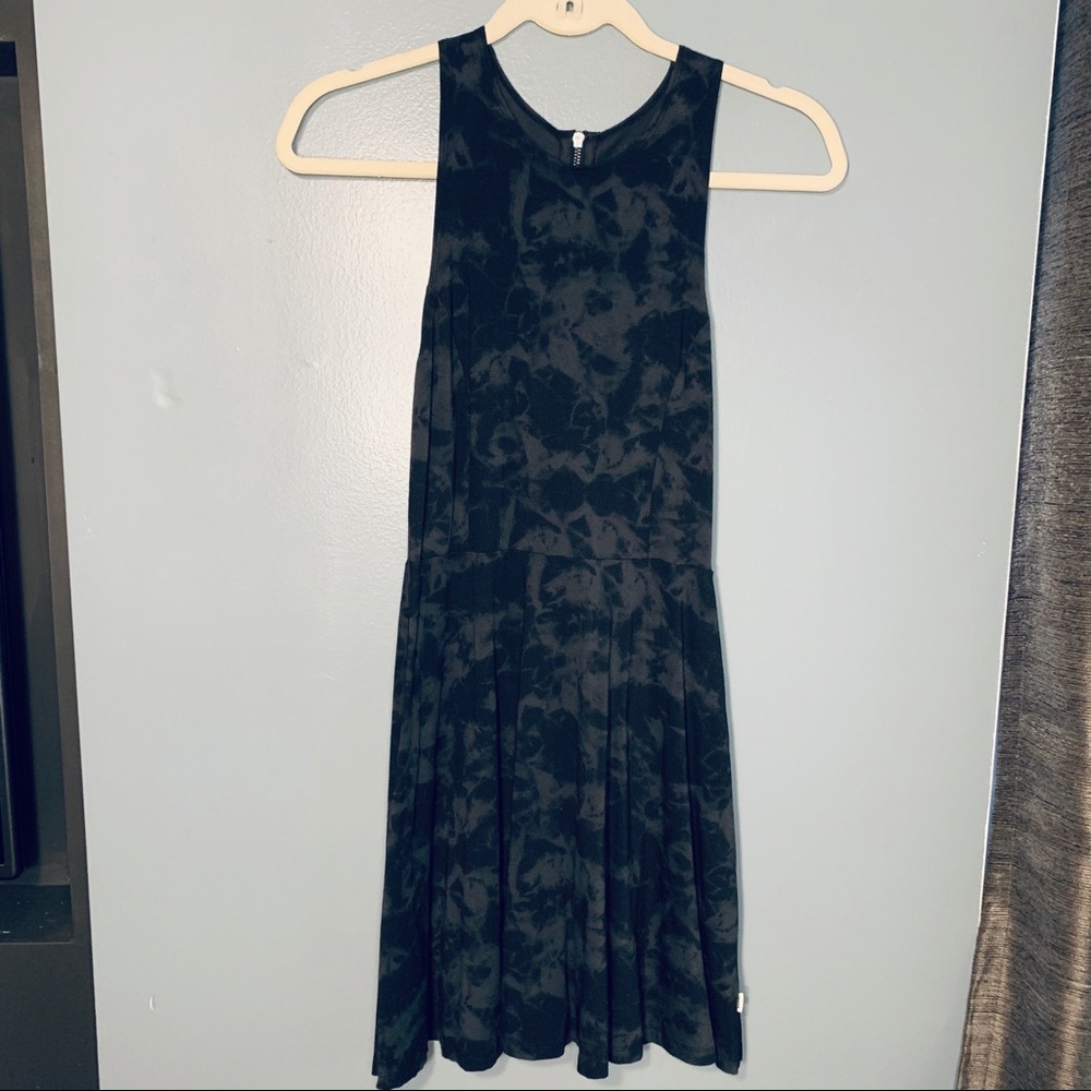 Black Tie-Dye Skater Dress